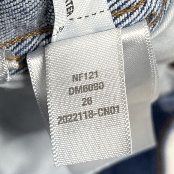 Madewell Stovepipe Jeans Size 26 Blue Straight Leg Stretch Denim High Rise NF121 - Picture 7 of 12